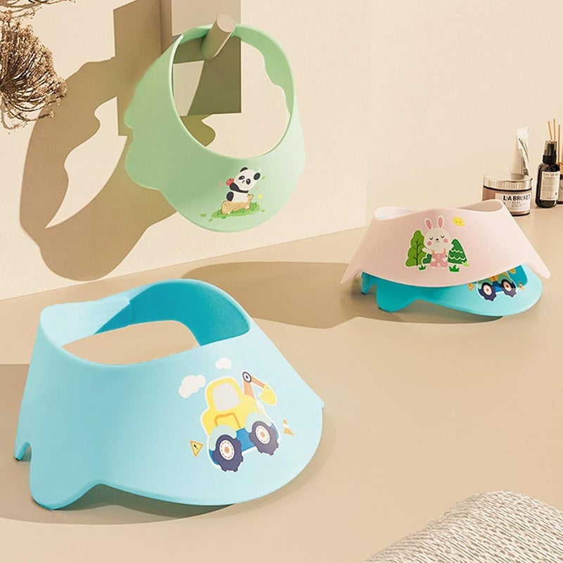 LADES Baby Shower Caps Shield - Adjustable Kids Bath Visor Hat Shampoo Washing Hair Protection Soft Cartoon for Toddler - Image 2